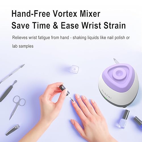 Miniatura 9 de Mezclador Mini Vórtice, Agitatedor de Esmalte de Uñas, Agitatedor de Pintura y Mezclador de Pintura para Esmalte en Gel, Pinturas Acrílicas, Púrpura