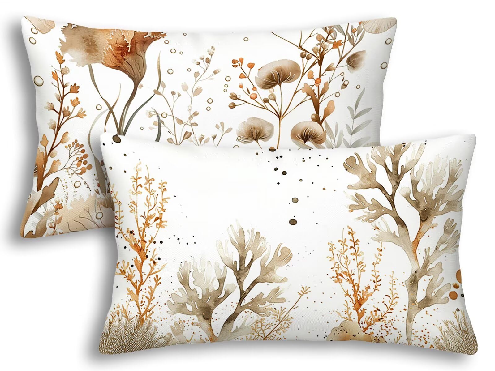 Taie oreiller 40x60 blanc housse coussin corail rectangulaire decoratif pour maison salon