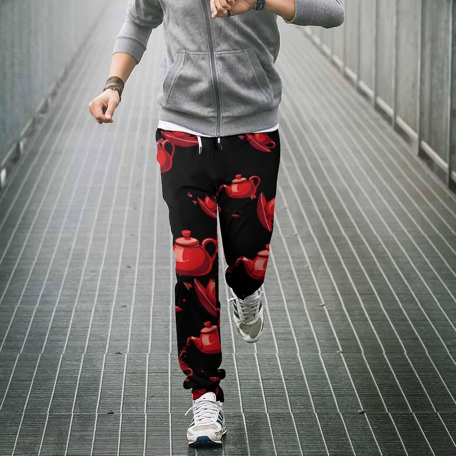 Cool Teapot and Cup Tea Men's Sweatpants Novelty Jogging Pants Sports Running Bottoms Trousers Women