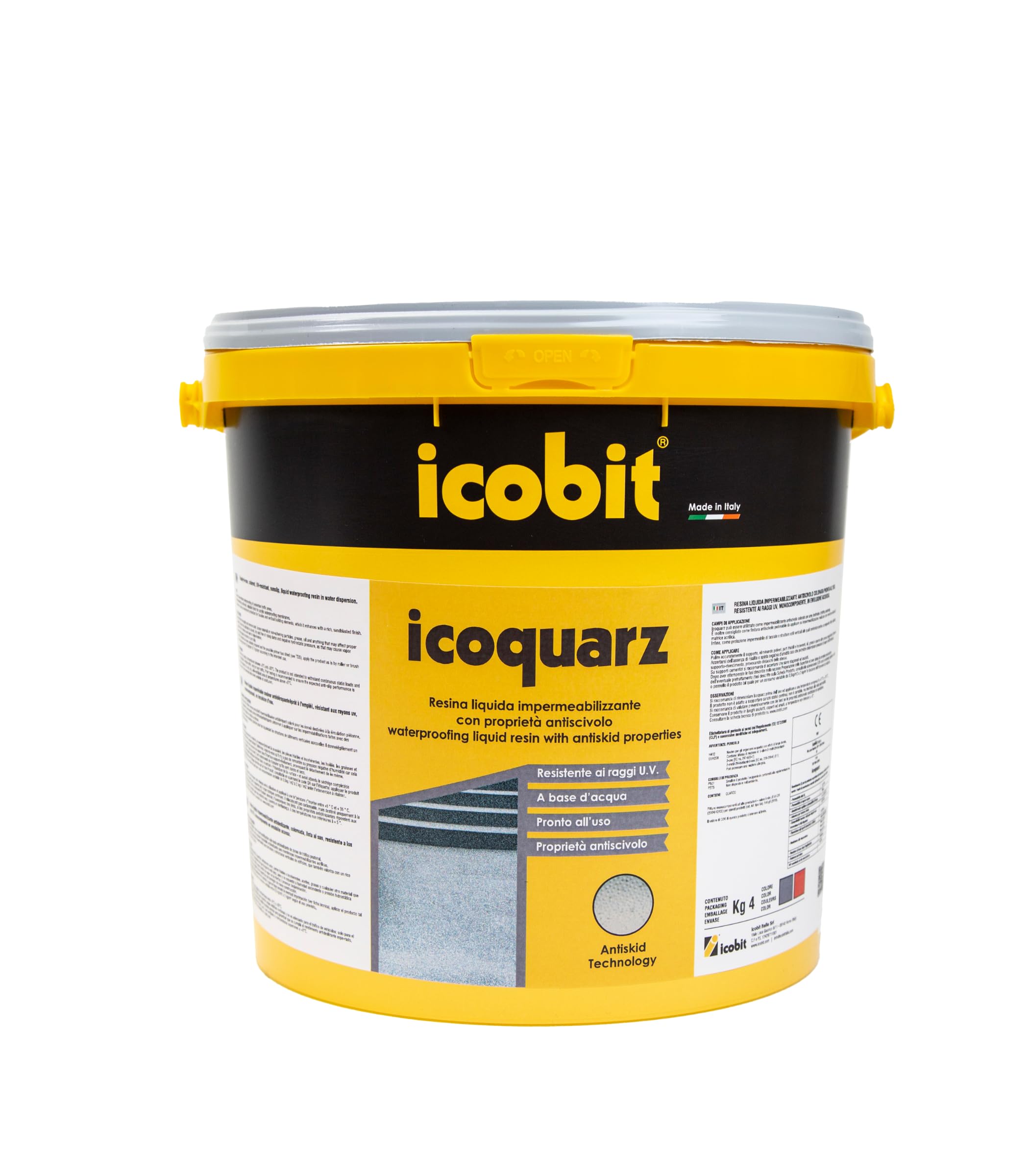 ICOBIT Icoquarz - Impermeabilizzante antiscivolo, Rosso