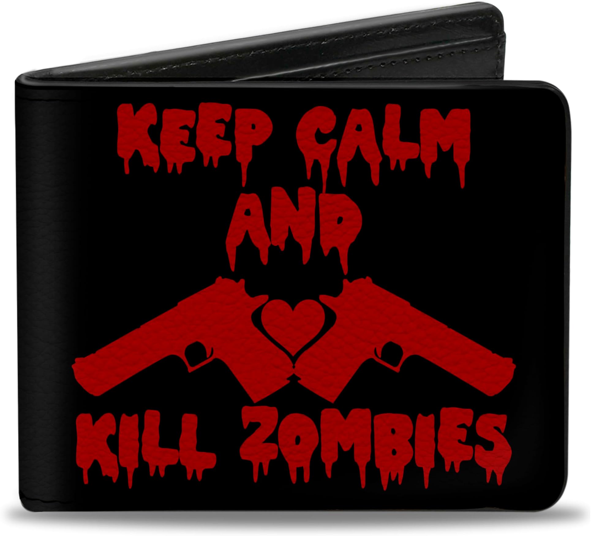 mens Buckle-down Bifold Zombies Bi Fold Wallet, Zombies, 4.0 x 3.5 US