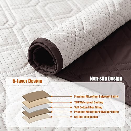 Miniatura 4 de Funda para reposabrazos de sofá, fundas para reposacabezas de sofá de 123 plazas, funda antideslizante acolchada a prueba de agua, protector de