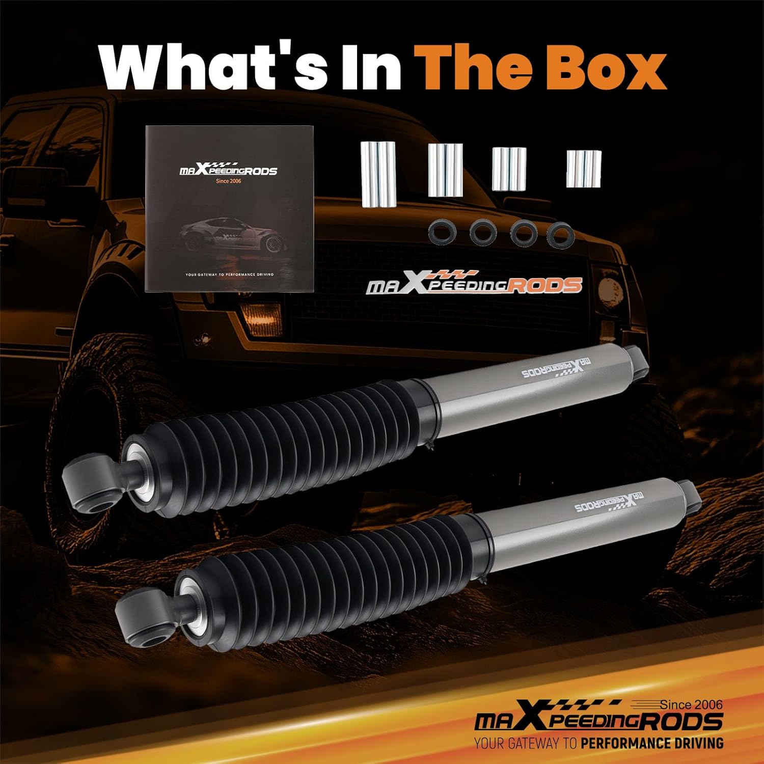 maXpeedingrods Fit 4-7.5" Lift Front Shocks for Chevy/GMC K1500 Pickup Yukon Tahoe 4WD 1988-1999
