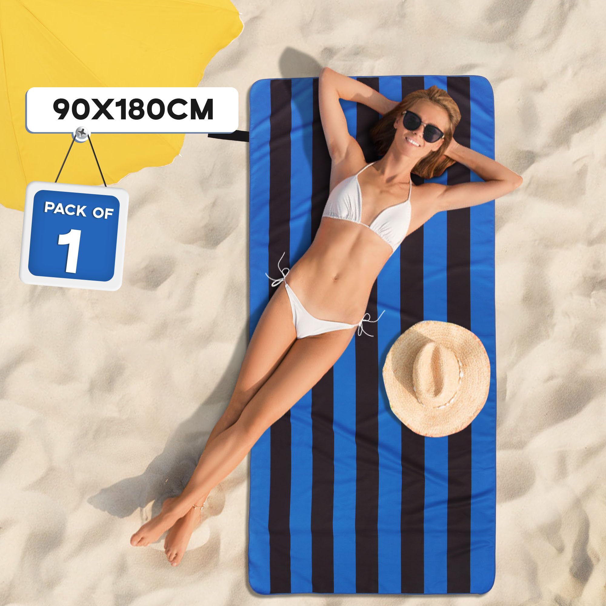 Grande Serviette De Plage En Microfibre Anti-sable Multi