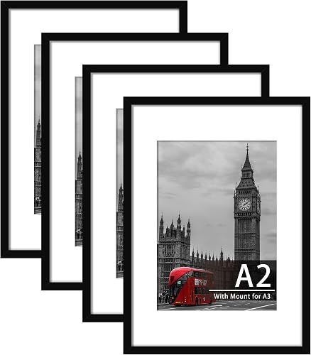 A2 Picture Frame, Black, 4 Pack
