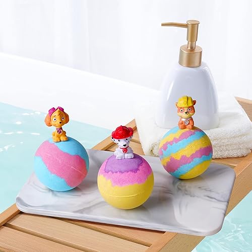Miniatura 6 de Juego de 6 bombas de baño para niños con juguetes sorpresa en el interior, bombas de baño grandes para niños, hechas a mano con aceites esenciales