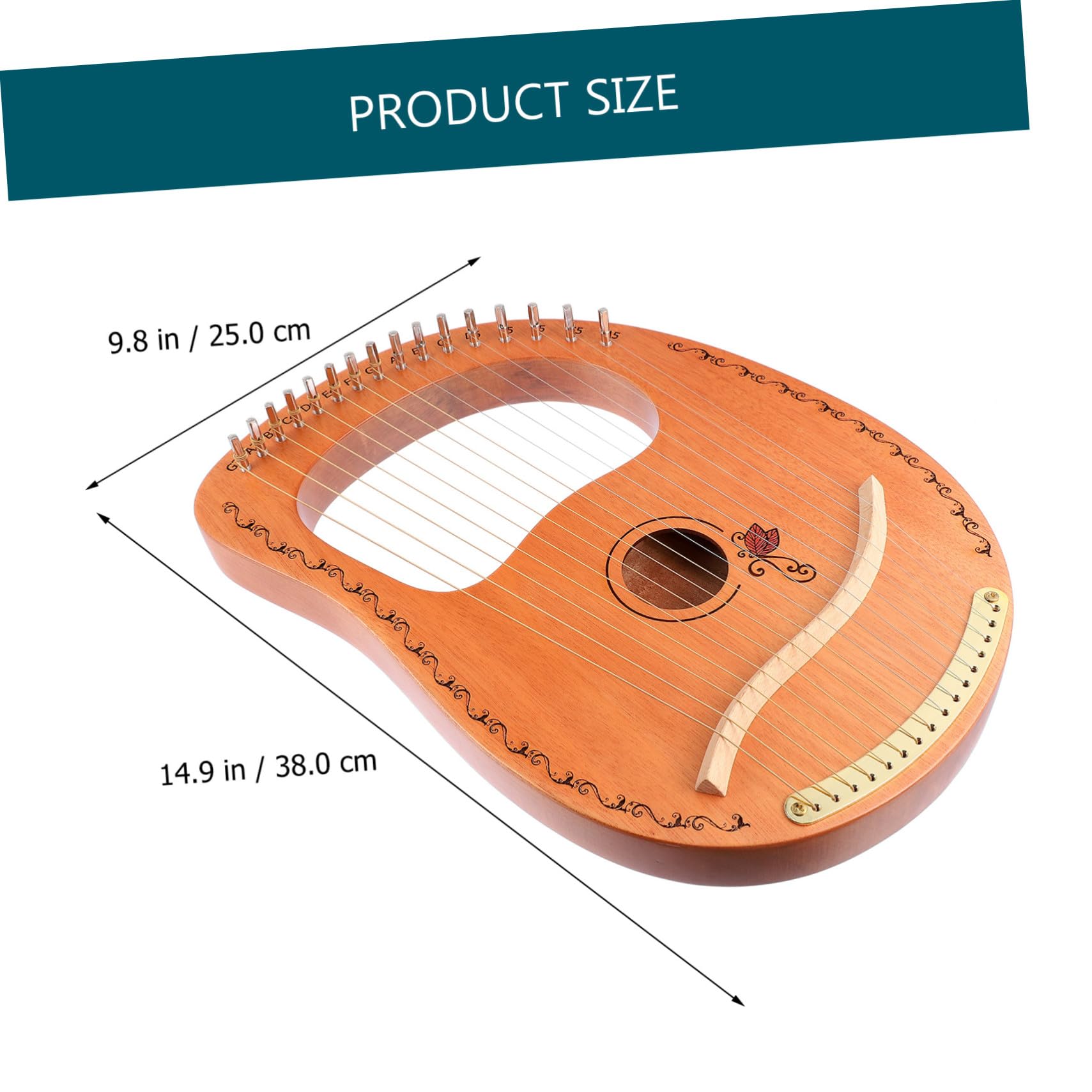 Gatuida Lyra Arpa in Legno e Effetto Sustain Prolungato Lira Strumento Musicale Portatile 16 Corde Superficie Liscia per Principianti e Musicisti