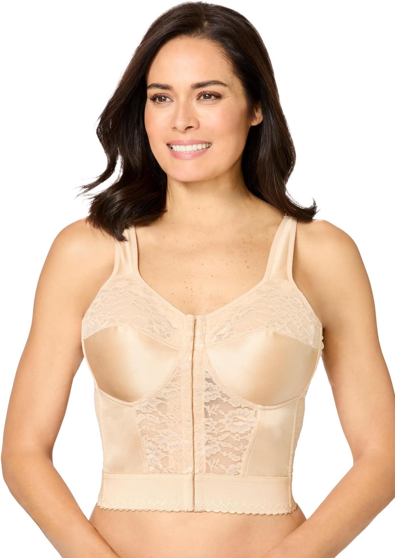 Women's Plus Size Easy Enhancer Wireless Longline Posture Bra