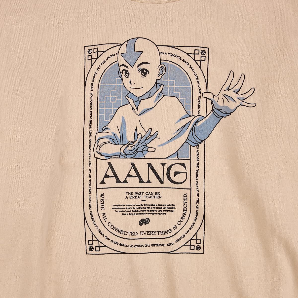 Bioworld Avatar: The Last Airbender Aang Character Unisex Adult Antique White Crew Neck Sweatshirt
