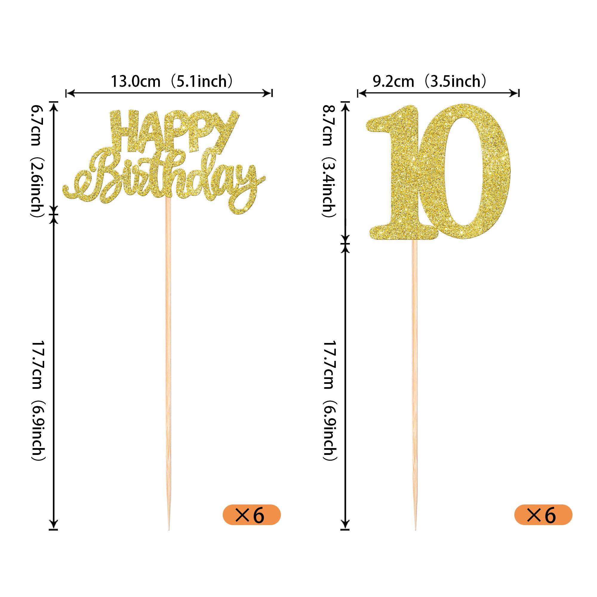 SYKYCTCY 12 Pack Cheers to 10 Centerpiece Sticks Assembled Glitter Number 10 Ten Table Flower Centerpiece Sticks for Cheers to 10 Years Old 10th Theme Party Supplies - Image 2
