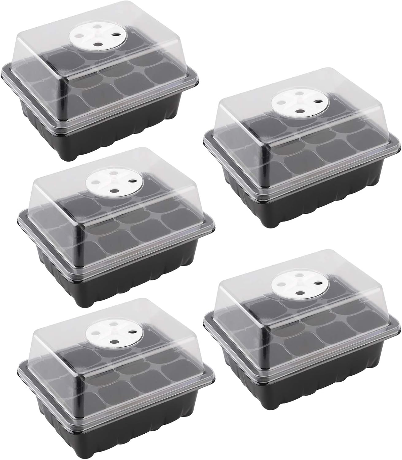 Professionelle Anzuchtschalen 5er Set - Stapelbar, Mit Drainagelöchern, Aus Recyceltem Kunststoff