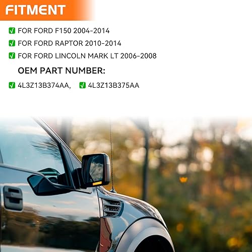 Miniatura 6 de Luces intermitentes LED ámbar secuenciales para Ford F150 Raptor Lincoln Mark LT 2004-2014, indicador dinámico de lente ahumada, lámparas derecha