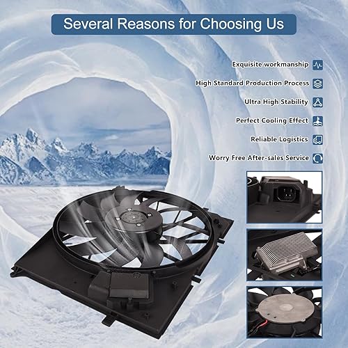 Miniatura 3 de Bapmic 2205000293 Conjunto de ventilador de refrigeración eléctrico compatible con W220 CL55 CL600 CL65 S600 SL63 SL600 S55 2001-2012