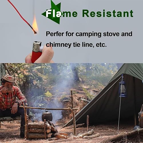 Miniatura 5 de 9KM DWLIFE Cordón Rojo de Kevlar – Cuerda de supervivencia ultra-fuerte, ligera y resistente a la abrasión para camping, equipo táctico, cuerda de