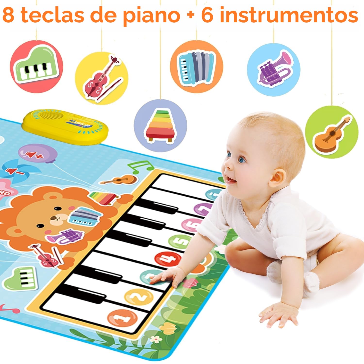 Lobyoh Juguetes para Bebés 1 Año, 2 en 1 Alfombra Musical Juguete de Tambor para Pequeños, Regalos Educativos para Niños Niñas 1 2 3 4 5 Años