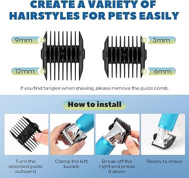 300W Dog Clippers for Grooming, with 3-Speed Control for 5/6/7K RPM