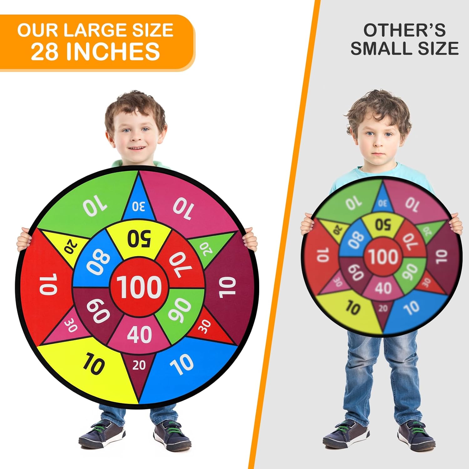Accmor 28" Large Dart Board for Kids, Kids Dart Board with Sticky Balls, Backyard Indoor Outdoor Games Birthday Gifts for 3 4 5 6 7 8 9 10 11 12 Year Old Boys Girls - Image 7