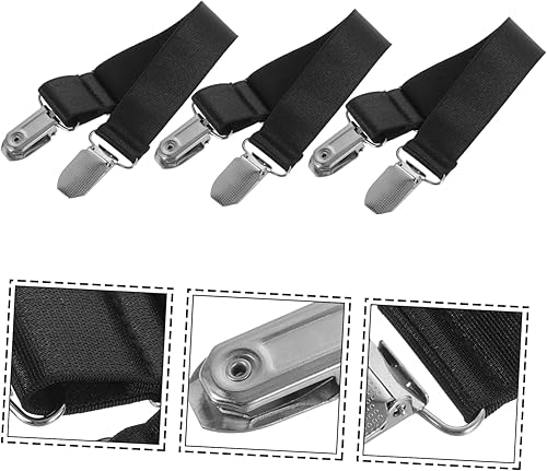 Miniatura 5 de 6 unids clip de arranque motocicleta equitación pantalón pierna clip motocicleta equitación pantalones elásticos negro ajustable