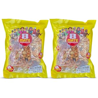 Shirakiku Japanese Style - 8 Mate Premium Arare Assorted Rice Cracker with Green peas | Glutinous Rice, Soy Sauce and Wasabi Green Peas | Asian Snacks, 16 Oz - Pack of 2
