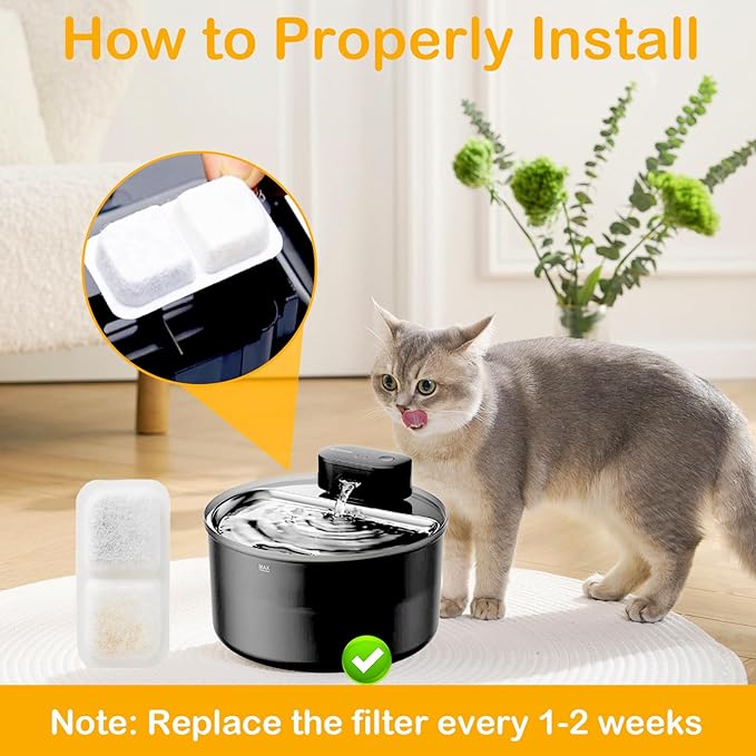 16+16 Filtros de Reposición para Fuente de Agua para Gatos Oneisall Inalámbrica Acero Inoxidable (PW13/PW14) miniatura 4