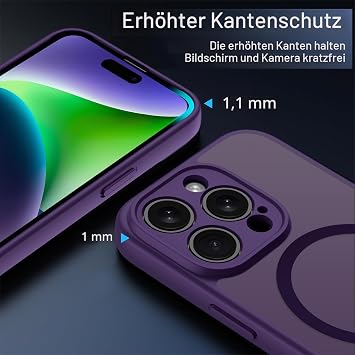 ORDA for iPhone 14 Pro Max Case Compatible with MagSafe Dark Purple