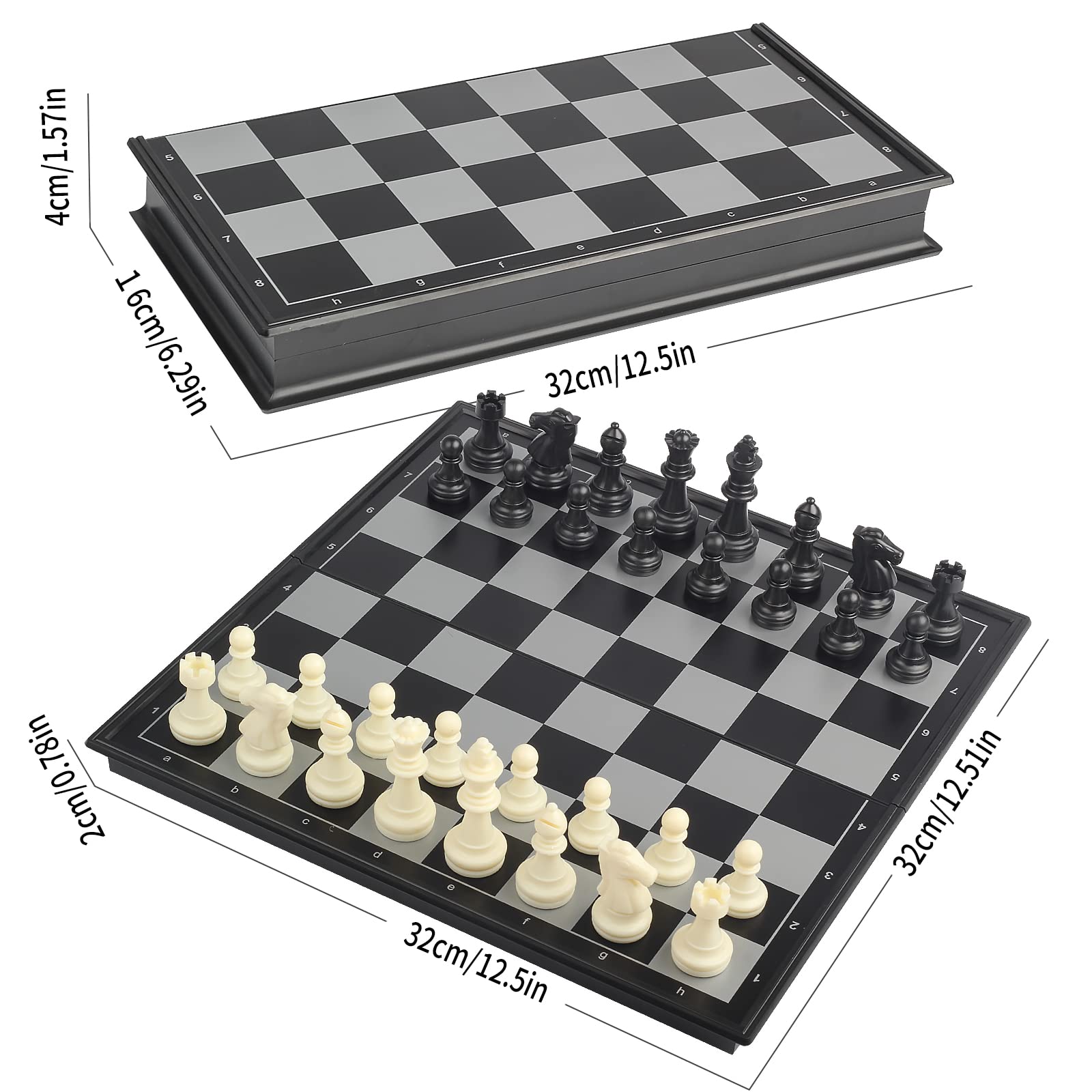 Andux Pieghevole Magnetico Tre in Uno Gioco da Tavolo Set CXYXQ-02 (L) | Gioco da tavolo portatile da viaggio, per adulti e adolescenti, per il tempo libero, per l'interazione di gruppo