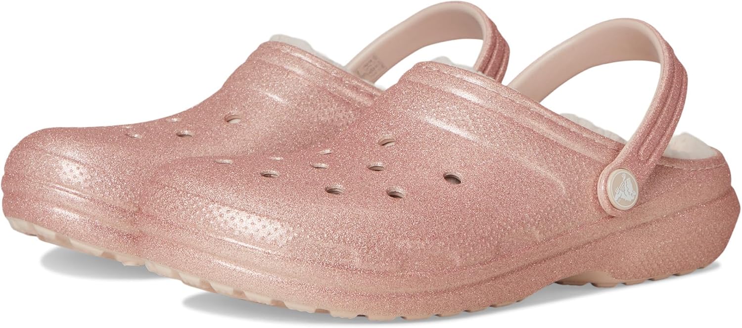 Crocs Kids Unisex Classic Lined Glitter Clogs (Little Kid/Big Kid) Quartz 3 Medium - Image 8