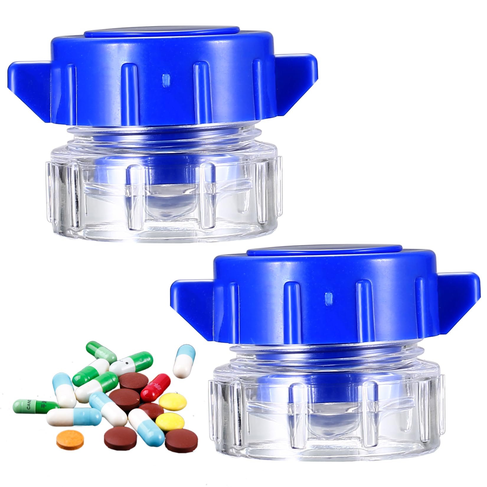 Pill Crusher for Tablets, 2 Pcs Pill Grinder for Tablets, Portable Tablet Crusher for Pills, Pill Crusher,Safety Guard Design,Fine Powder Grinding