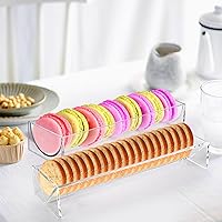 Vista 4 de SOUJOY 4 Pack Cracker Tray for Serving, Acrylic Biscuit Stand Cracker Server Holder, Rectangular Clear Food Display Holder for Countertop, Home
