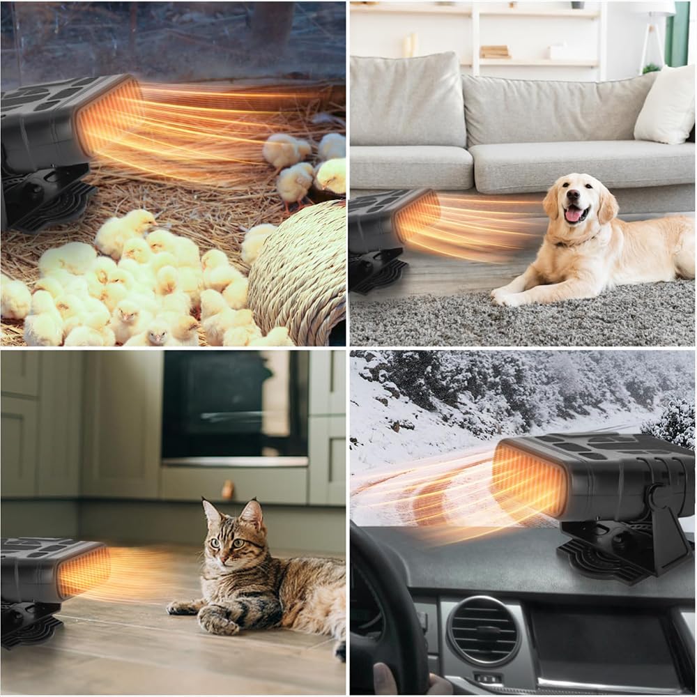 Calentador solar para acampar, calentador de gallinero alimentado por energía solar, secador de aire automotriz para gallinero, casa para mascotas al aire libre