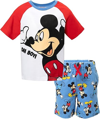 Disney Pixar Cars Mickey Mouse King Toy Story Buzz Lightyear - Conjunto de camiseta gráfica y pantalones cortos de rizo francés