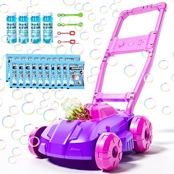 Bubble Lawn Mower for Toddlers Leak-proof Bubble Machine for Children Indoor and Outdoor Play Gift for 3 Year Old Girl Birthday Gifts