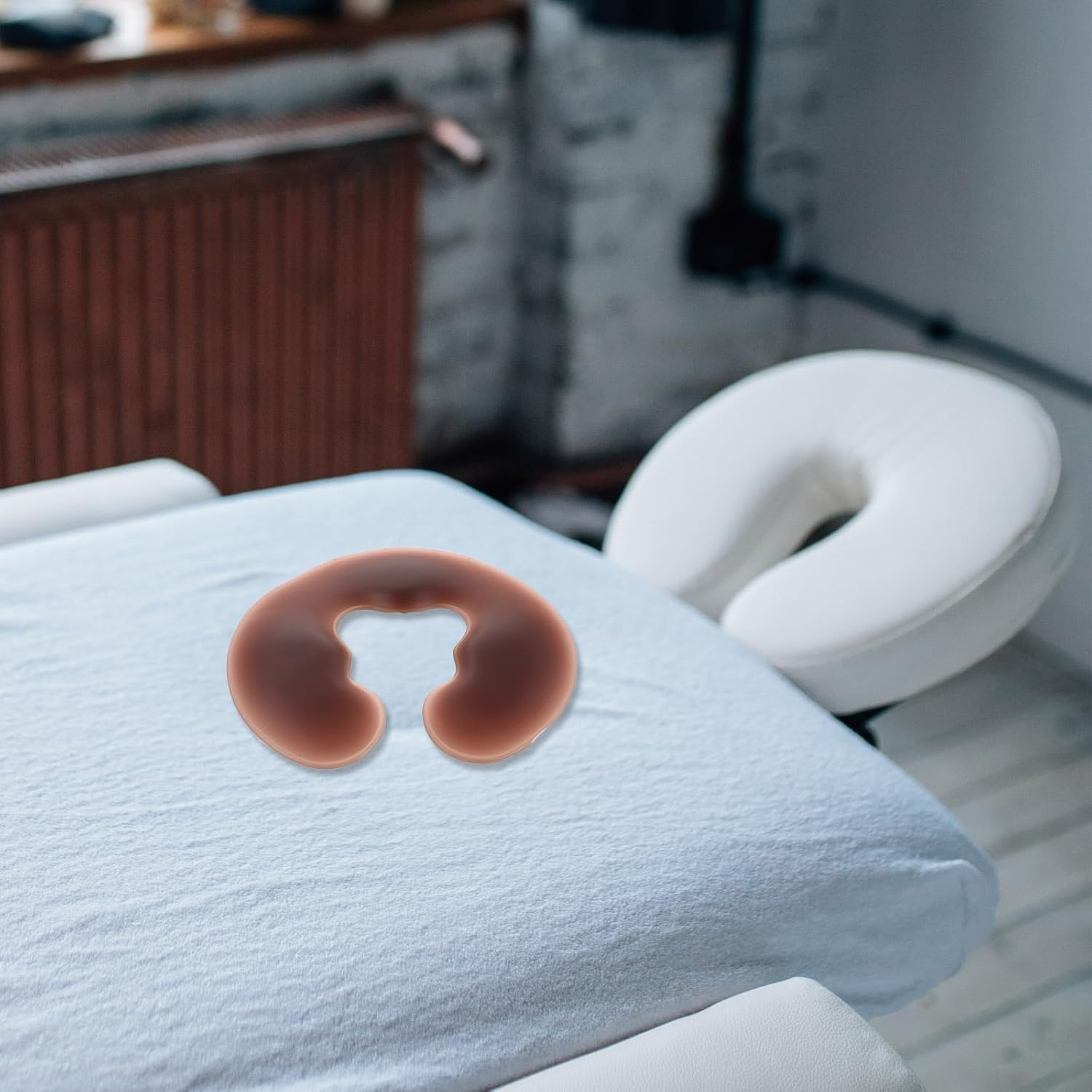 Spa Facial Pillow: U-Shaped Silicone Face Down Cushion - Breathable Beauty Salon Headrest for Massage Tables & Facial Treatments
