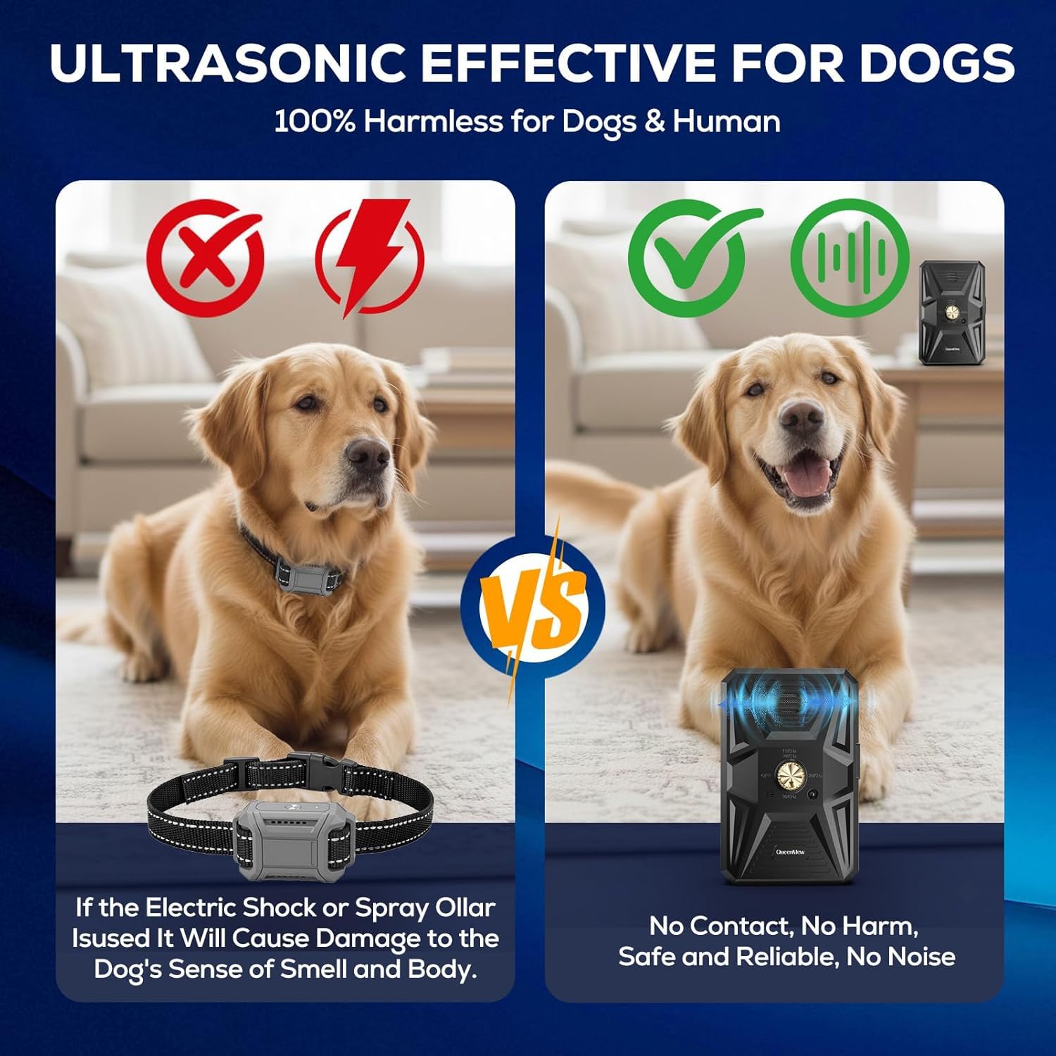 Ahuyentador de Perros, 3 Modos Antiladridos para Perros Ultrasónicos, Impermeable Anti Ladridos para Perros de 33 Pies para Entrenamiento de Perros Grandes y Pequeños al Aire Libre en Interiores