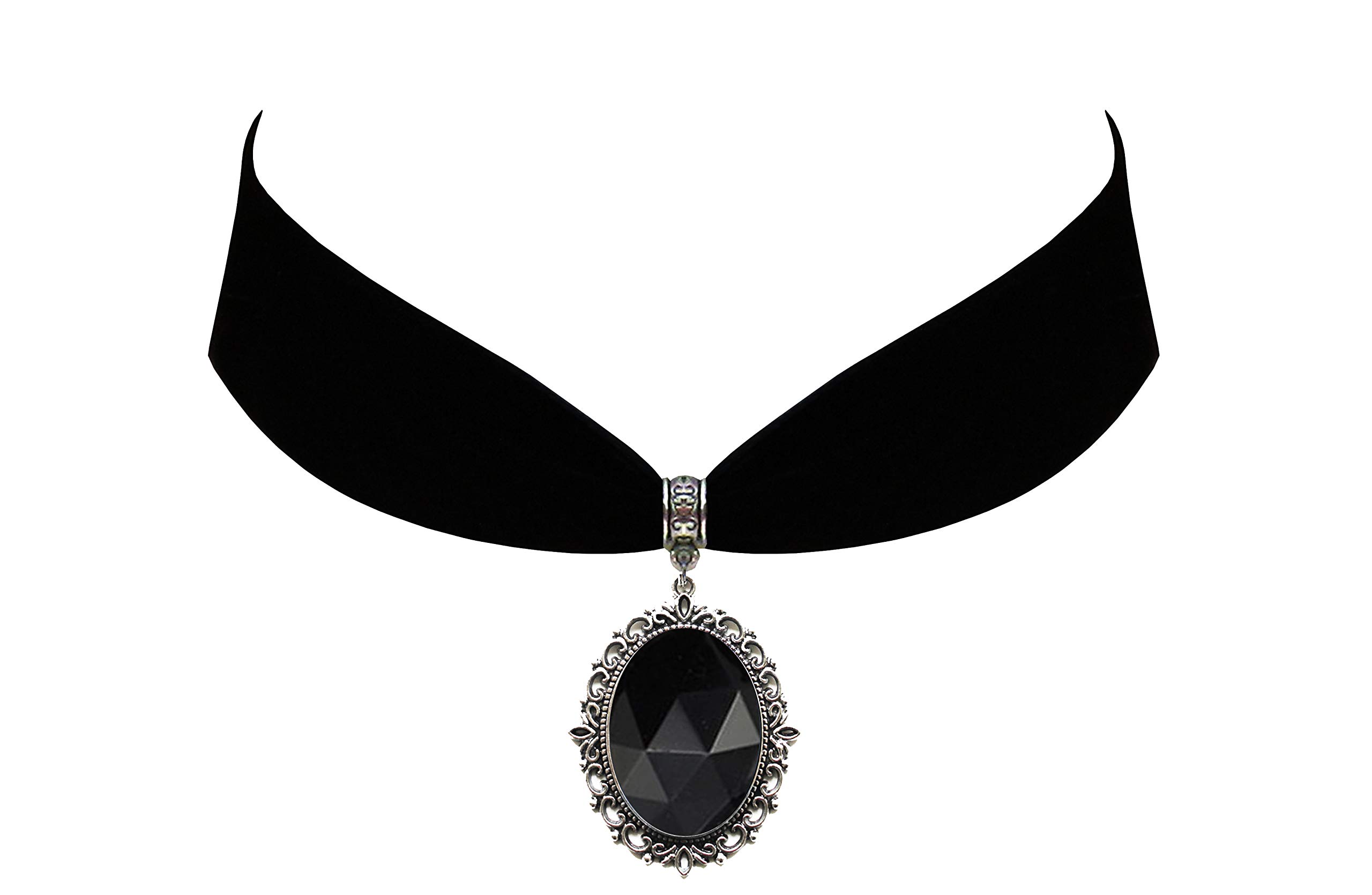 Victorian Vault Gothic Steampunk Victorian Pendant Jewelry on Black Velvet Choker black