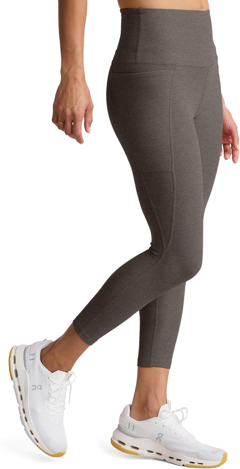 Beyond Yoga Women's Spacedye Out of Pocket High Waisted Midi Legging, True Gray Heather, XX-Small