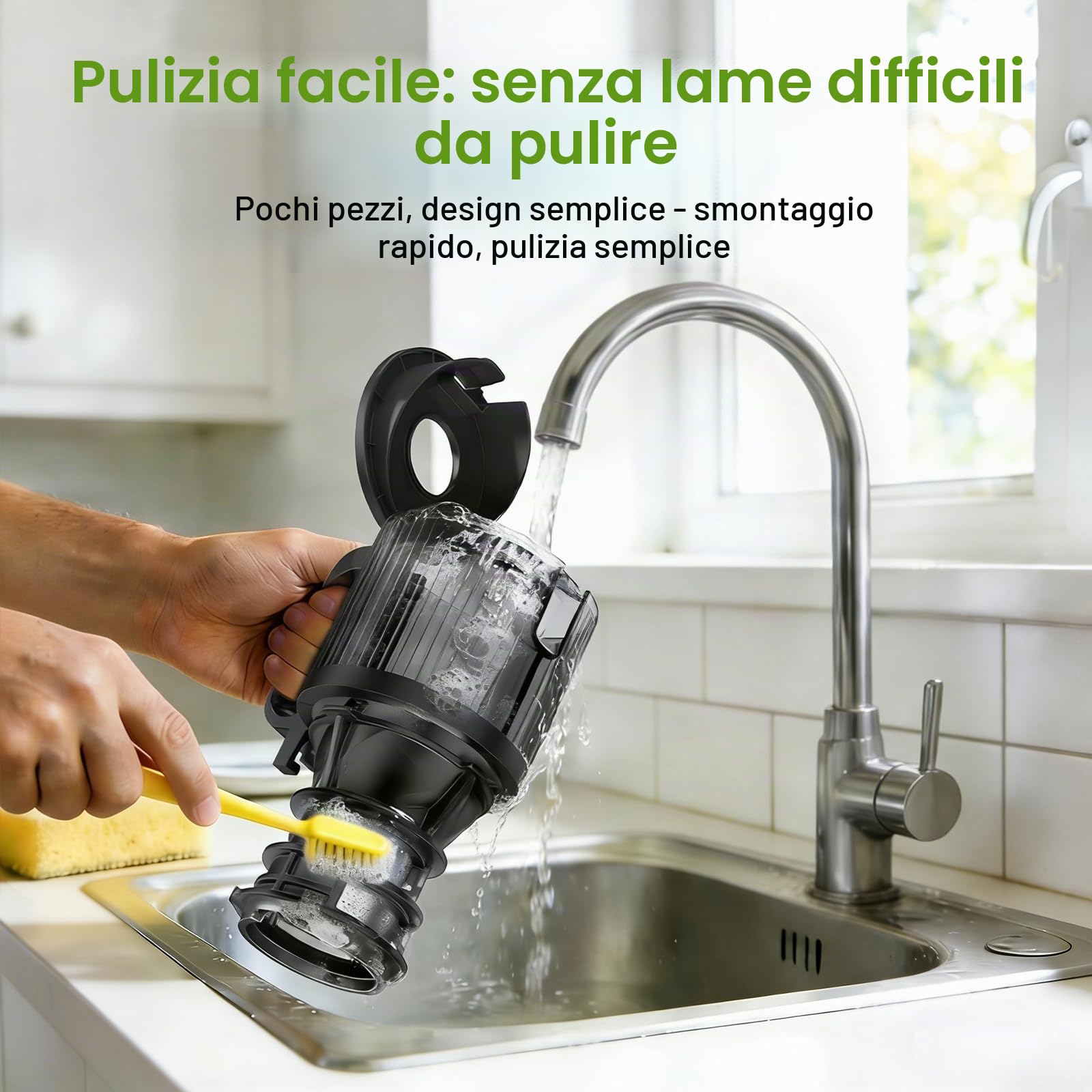 WETIE Estrattore Lento Frutta e Verdura, Estrattore di Succo a Freddo con Apertura Extra Large 120mm, 99% Resa, Facile da Smontare e Pulire, BPA Free, Include 2 Bicchieri e Ricettario