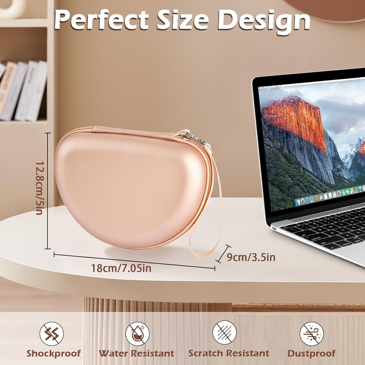 Hard Headphone Case for Beats Studio Pro/Solo 4/Studio 3/Solo 3/Solo 2 Wireless Noise Cancelling Headphones, Over Ear Headphone Carrying Travel Case with Mesh Pocket for Storage Accessories - Image 3