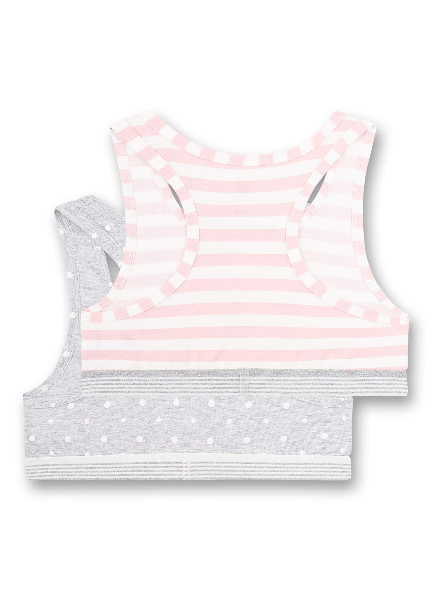 Sanetta Mädchen-Bustier (Doppelpack) Graumelange und Schwarz | Bequemes und angenehmes Bustier für Mädchen aus einem Baumwoll-Mix. Inhalt: 2er Set Unterwäsche für Mädchen