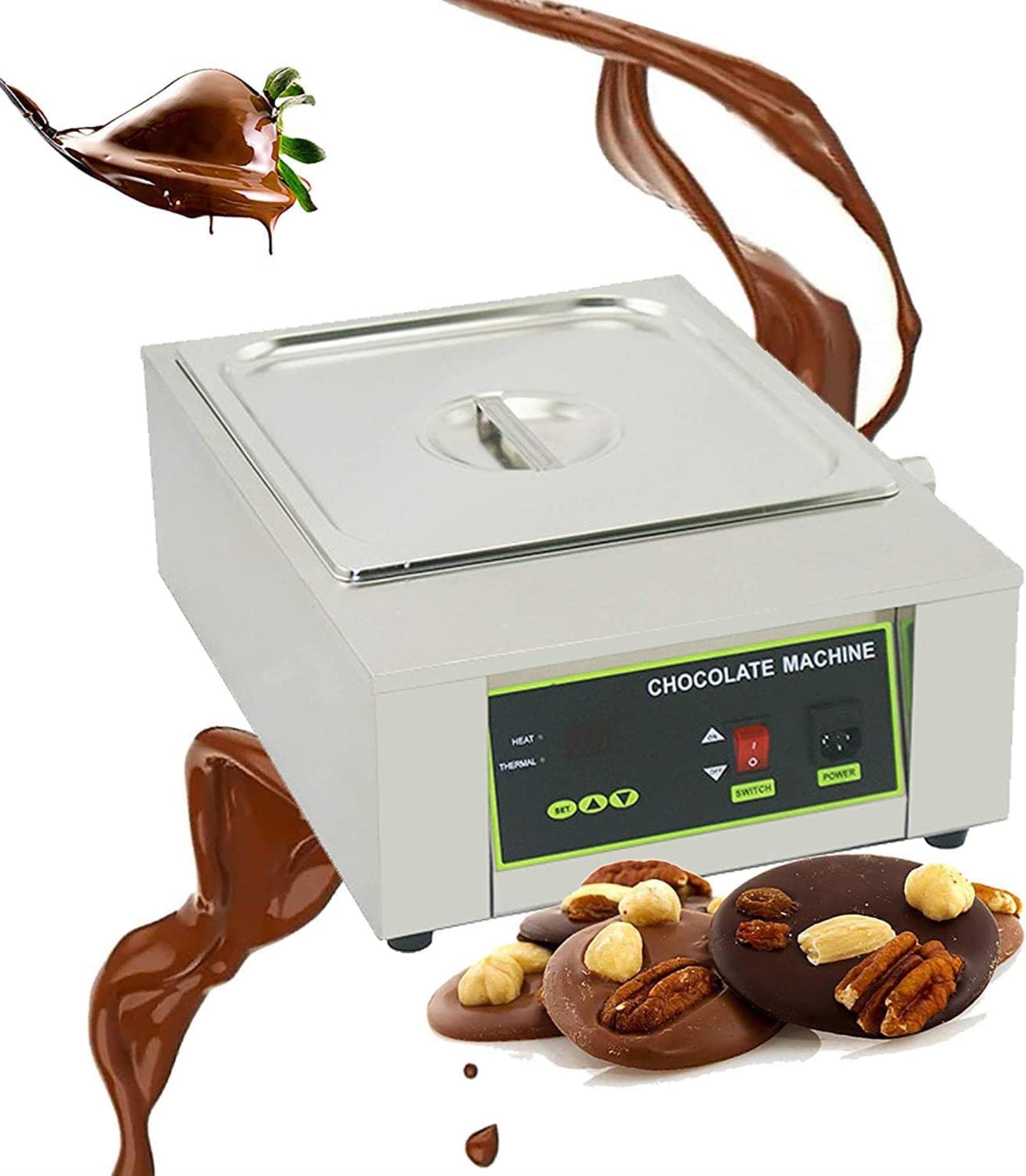 AYCDL Chocolate Melting Pot, 0-90℃ Chocolate Melter Chocolate Warmer Professional Chocolate Tempering Machine, 1 Pot 2 Pot 3 Pot,4pot,1pot