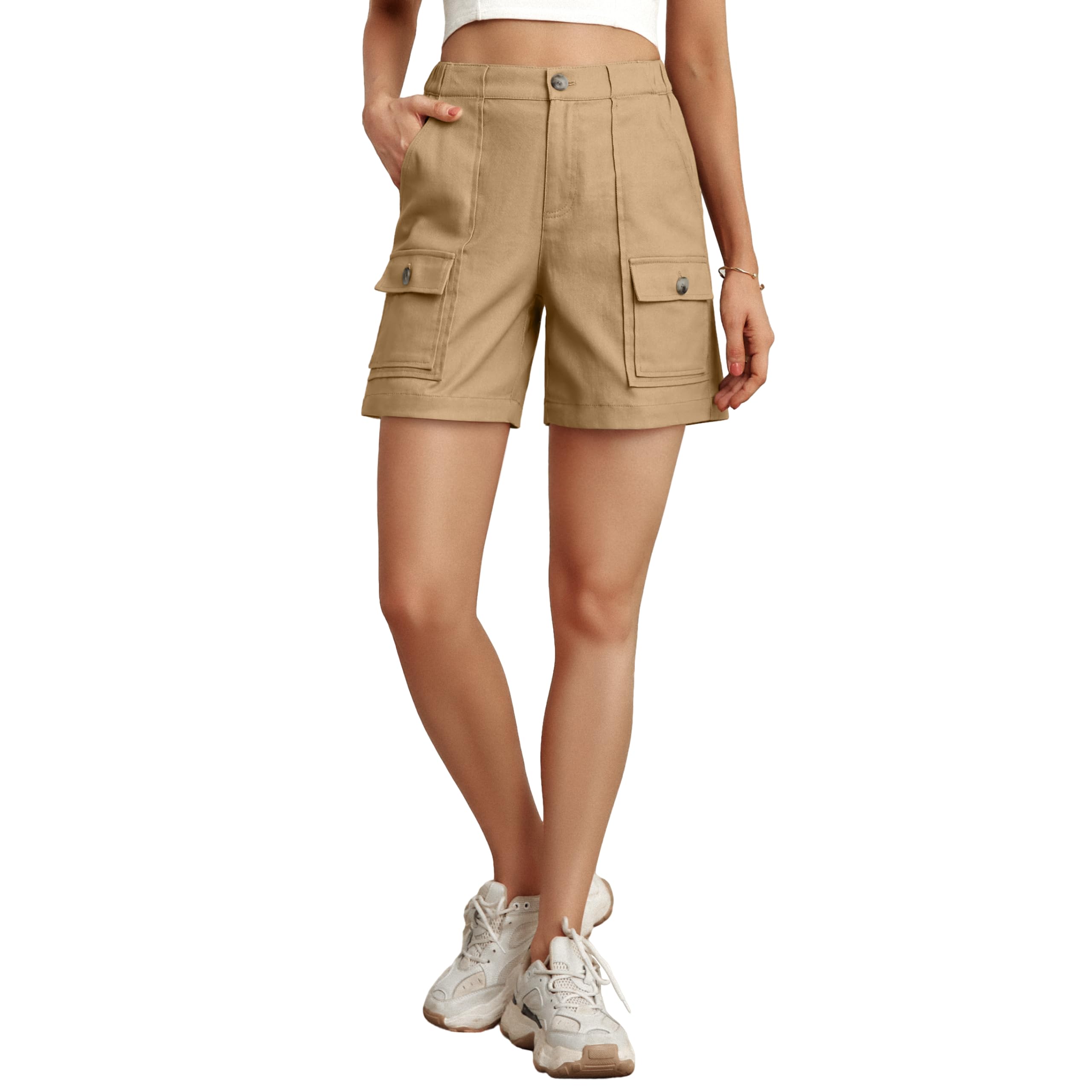 Lepunuocargo Shorts For Women Baggy Casual Elastic Waist Shorts
