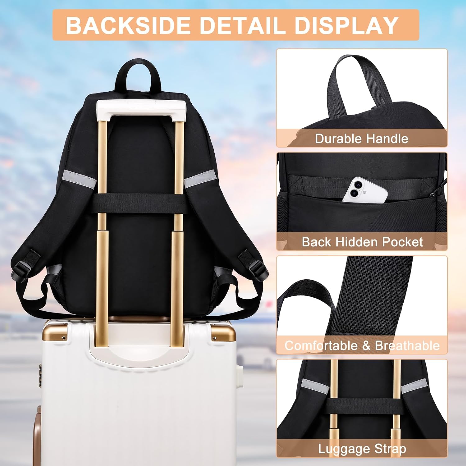 School Backpack for Teen Girls, Cute College Back Pack for Women, Kids Backpack for Girls, Middle Students School BookBag, 15.6 Inch Laptop Bag Travel Back Pack, Black - Image 6