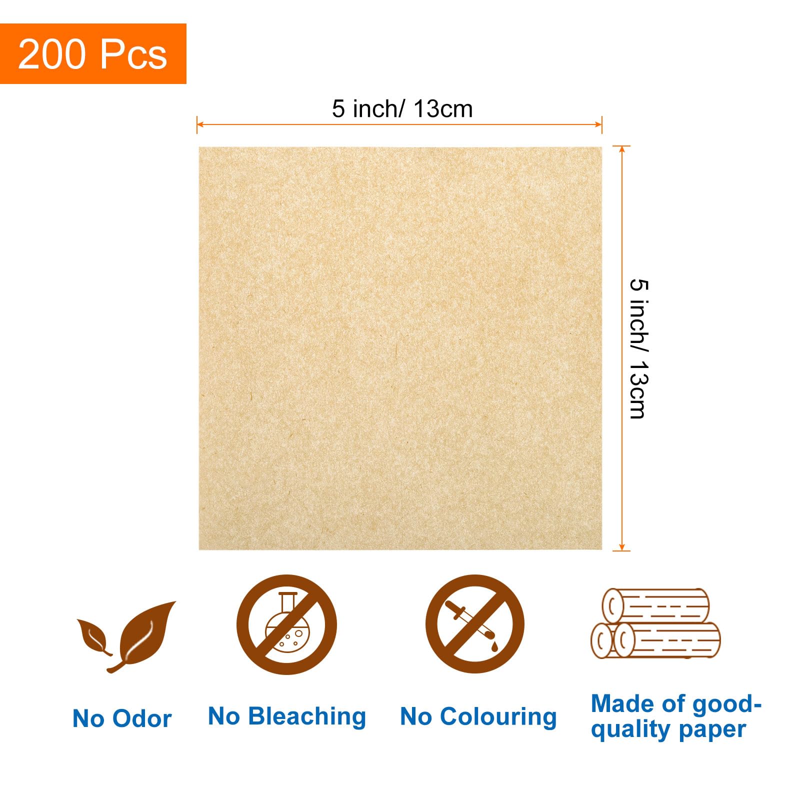 uxcell 200Pcs Air Fryer Parchment Paper, 5 Inch Square Air Fryer Liner, Non-Stick Steamer Liners for Oven Microwave - Image 2