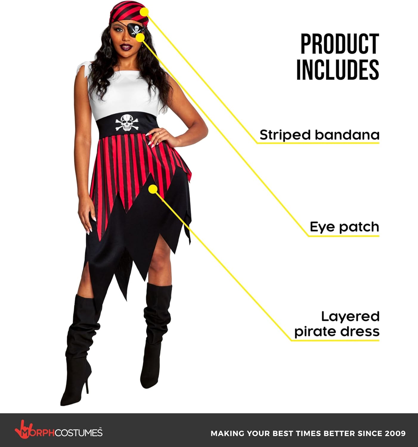 Morph Pirate Costume Women, Pirate Costume Adults, Womens Halloween Costumes - Image 2