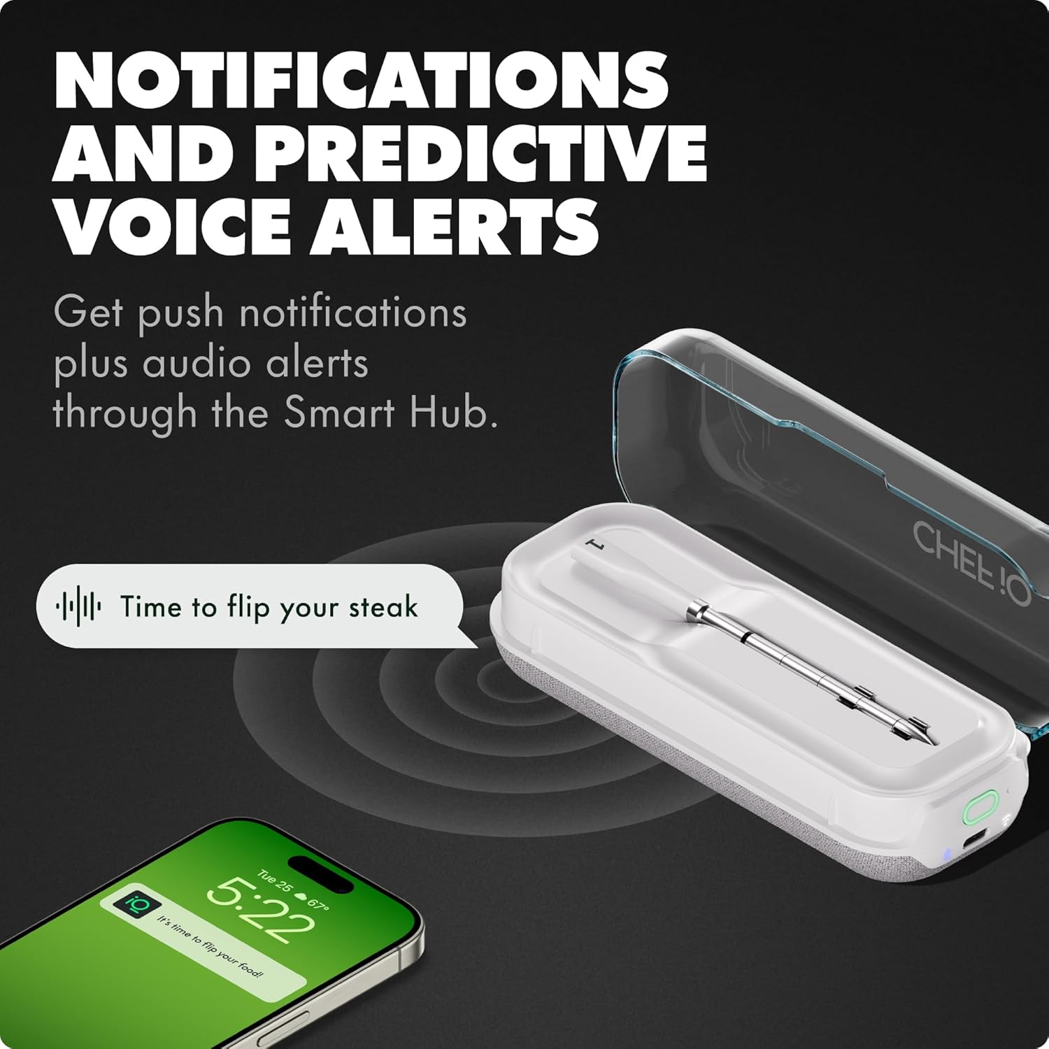 CHEF iQ Sense | Smart Wireless Meat Thermometer | Ultra-Thin Probe | WiFi Unlimited Range | 1000°F Heat Safe | 5 Sensors | BBQ, Grill, Oven, Smoker, Air Fryer | Gen3