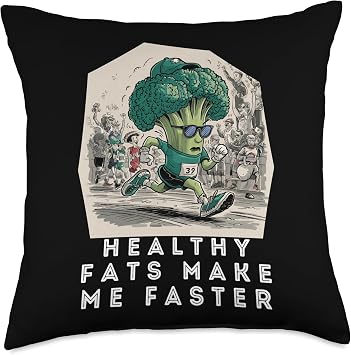 Healthy Fats Make Me Faster Running Throw Pillow