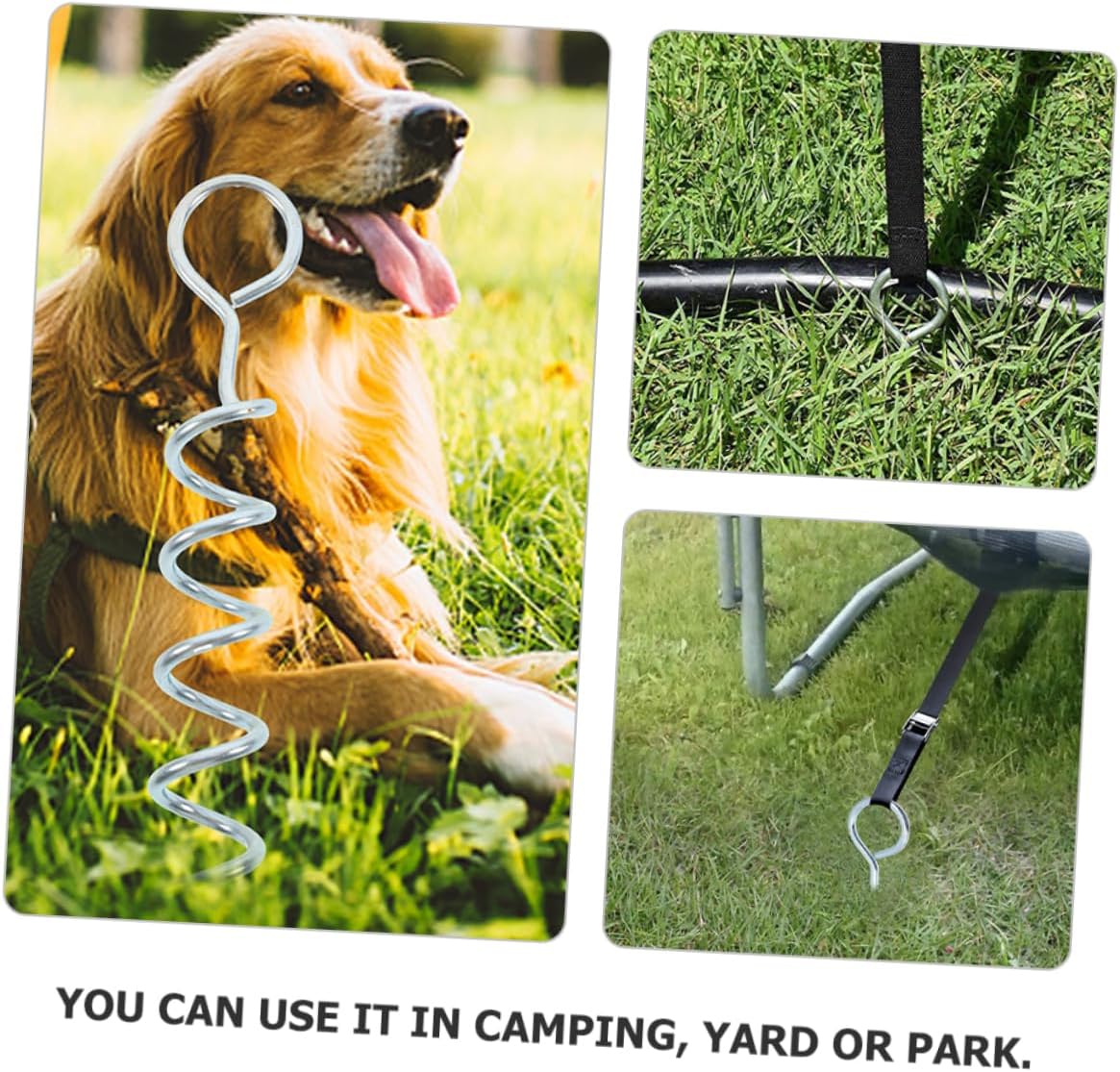6pcs Heavy Duty Spiral Dog Tie Out Stake Sturdy Ground Anchor for Dogs Portable Lawn Stake Stable Performance for Outdoor Use Grass