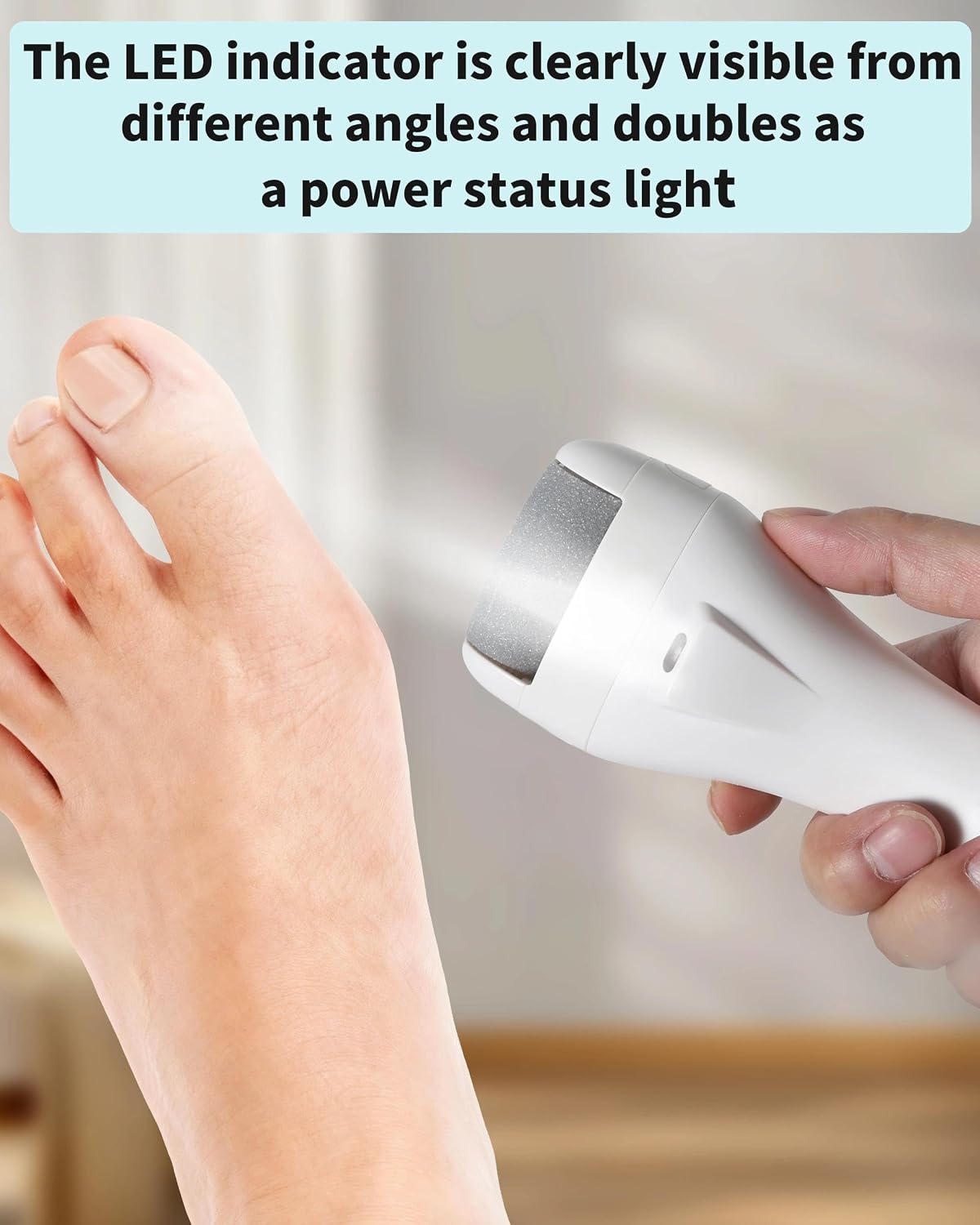 Electric Foot Callus Remover, Rechargeable Foot Care Tool with 3 Speed Settings, Waterproof Foot File, Portable Foot Dead Skin Remover, Smooth Heels, Home or Travel Spa Foot Care