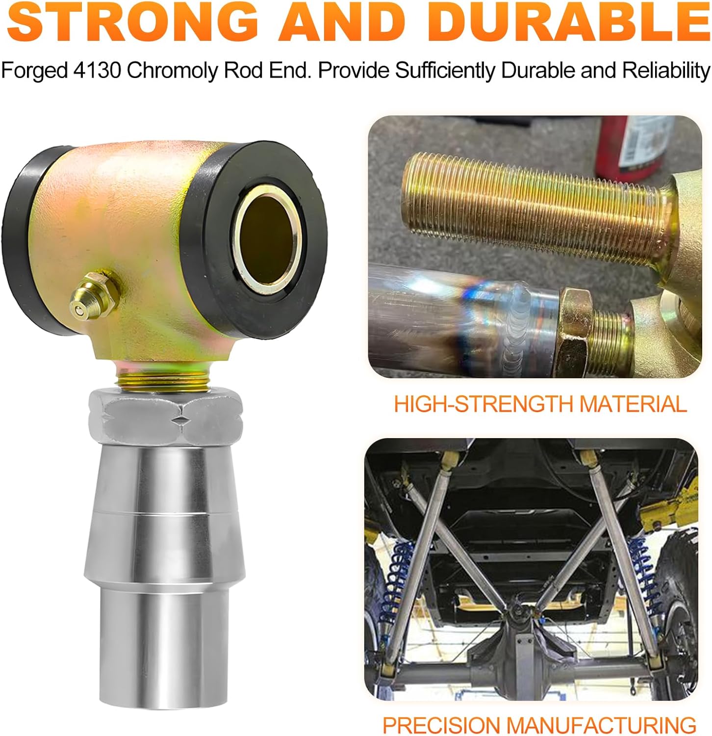 5/8"-18 Rod End Threaded Bushing Kit,LH & RH 5/8" Thread x 0.650" I.D Bore Polyurethane Bushings for Suspension or Replace Worn Out Rod Ends and Suspension Bushings-1Set