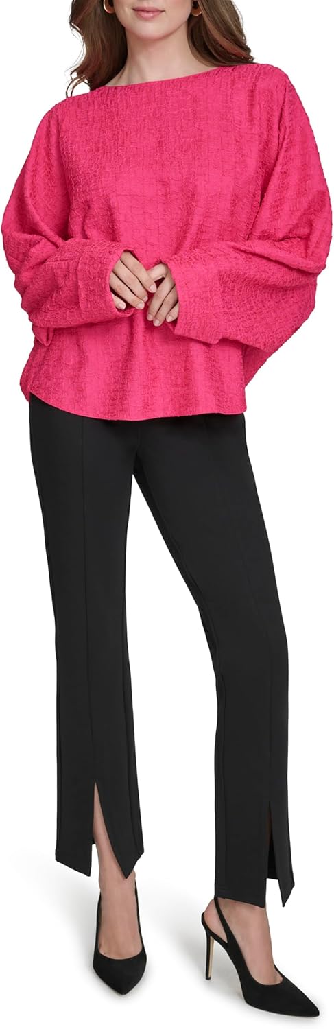 Halston Women's Dolman Sleeve Textured Long Sleeve